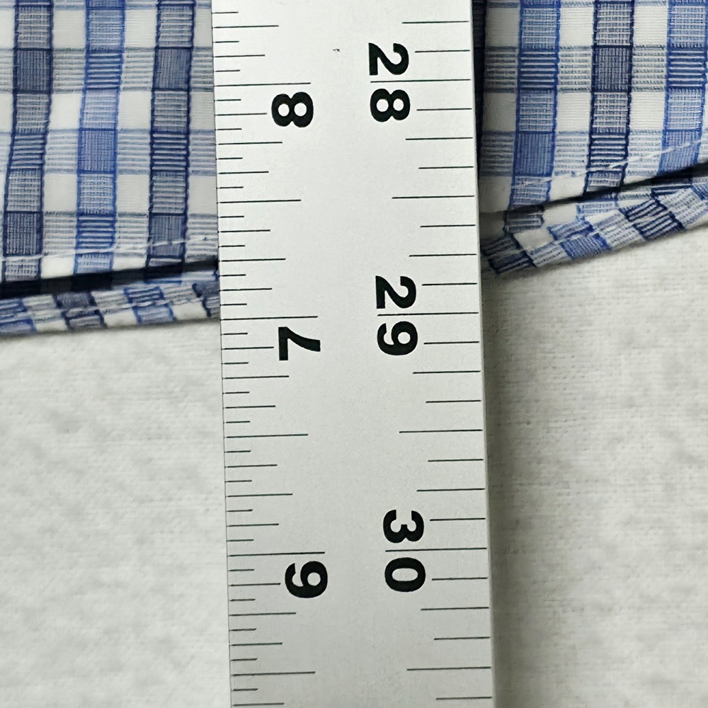 UNTUCKit Button‎ Down Men's Shirt Large Blue White Slim Fit Wrinkle Free Check - Picture 5 of 12